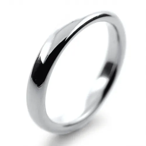 Slight or Soft Court Very Heavy -  3mm Platinum Wedding Ring 